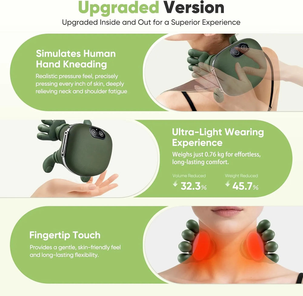 Smart Electric Neck & Shoulder Massager – Heated Deep Kneading