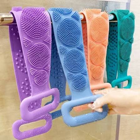 Silicone Body Back Scrubber – Double-Sided Exfoliating Shower Brush for Men & Women
