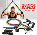 Short Product Title  JMW 11-Pcs Resistance Bands Home Gym Set – 5 Latex Tubes, Chest & Muscle Workout