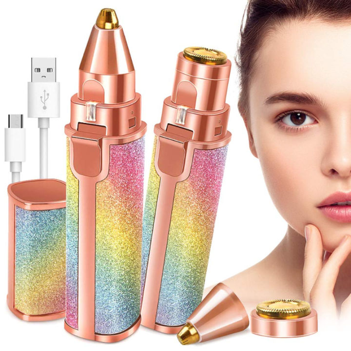 Rechargeable Women's Eyebrows & Facial Hair Trimmer