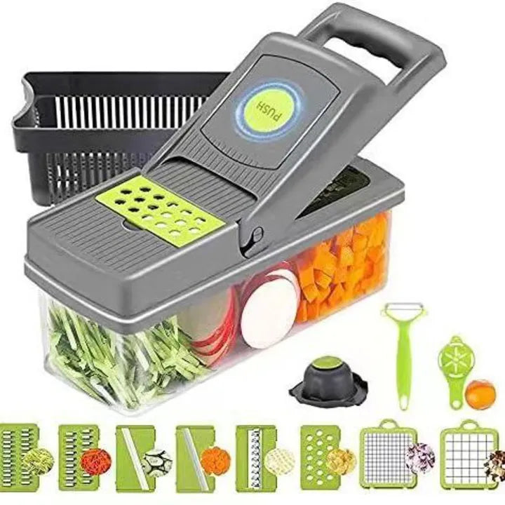 16-Pcs Vegetable Chopper – Multi-Function Slicer, Dicer & Grater