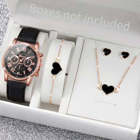 5/6PCS Women’s Fashion Quartz Watches – Silicone Band Jewelry Set