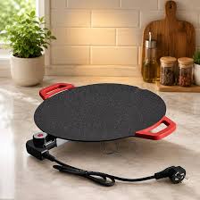 Electric Non-Stick Tawa – Temperature Control, 1000W, Black**