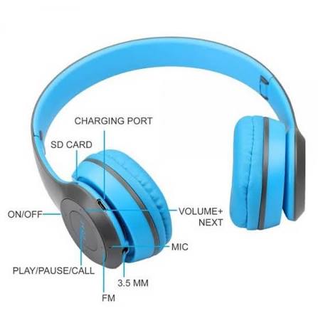 P47 Wireless Bluetooth Foldable Headphones with Mic, FM & TF Card