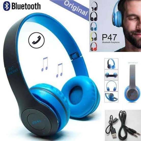 P47 Wireless Bluetooth Foldable Headphones with Mic, FM & TF Card