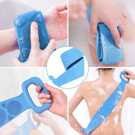 Silicone Body Back Scrubber – Double-Sided Exfoliating Shower Brush for Men & Women