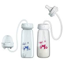 Handsfree Baby Feeding Bottle 240ml – BPA-Free Silicone Straw Feeder