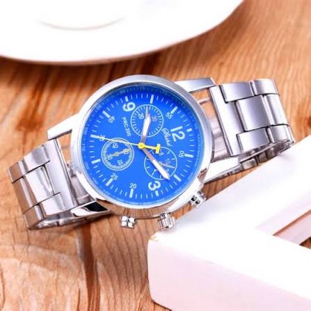 Pack of 2 Luxury Classic Watches for Men & Boys – Silver Wrist Bracelet Chain